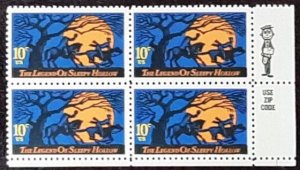 US Scott # 1548; 10c Sleepy Hollow from 1974; MNH, og, VF; Block of 4