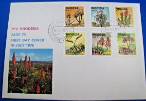 RHODESIA 1975  -  FIRST DAY COVER  -  SCOTT #352-357          (jpc3)