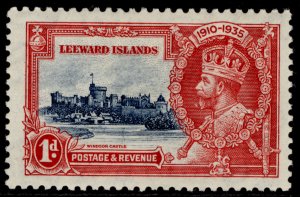 LEEWARD ISLANDS GV SG88, 1d deep blue & scarlet SILVER JUBILEE, M MINT.