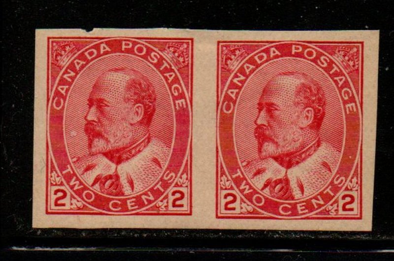 Canada Sc 90A 1903 2 c Edward VII Imperf pair mint