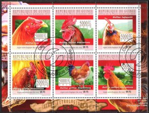 Guinea 2010 Year of Roosters Birds Sheet Used / CTO