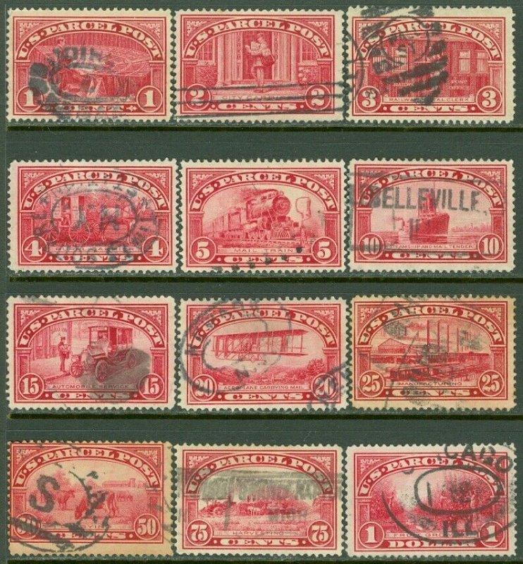 EDW1949SELL : USA 1913 Scott #Q1-12 Very Fine-Extra Fine, Used Nice set Cat $183