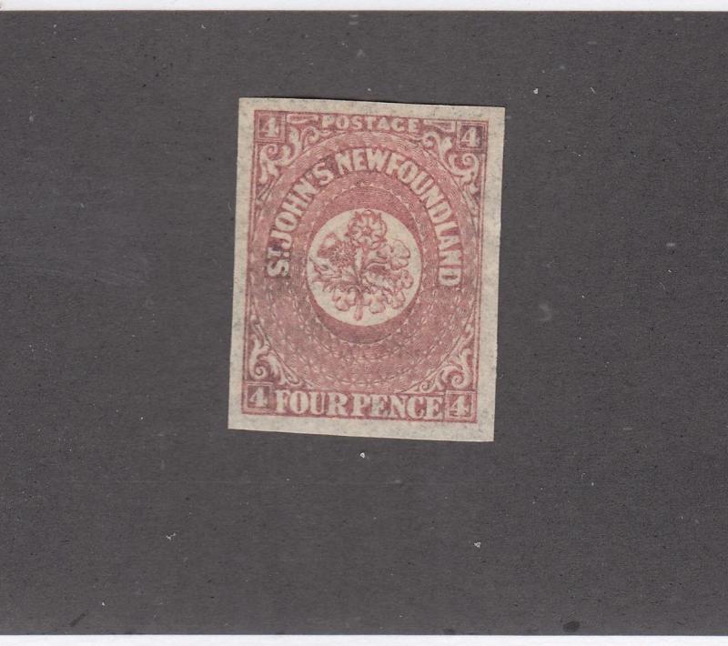 NEWFOUNDLAND # 18 VF-MH 4p ROSE IMPERF CAT VALUE $50+