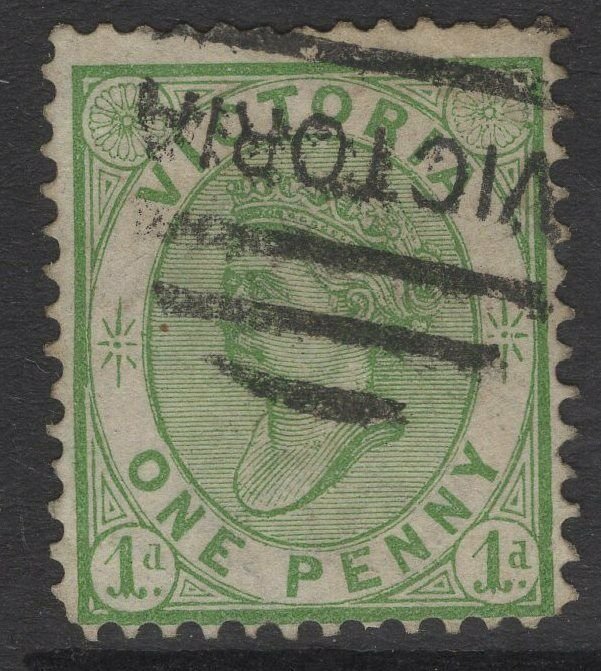 VICTORIA SG182a 1877 1d GREEN USED