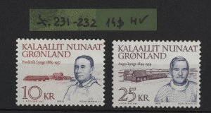 Greenland Grönland Scott #231-232 Famous men MNH