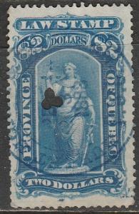 Canada / Québec  QL25   Van Dam   (O)  1871   Timbre de loi ($$)