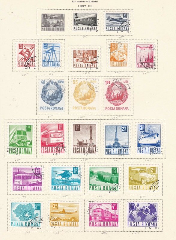 ROMANIA  ^^^^^^^1967-69  used  collection on page  $$@ ha629roma