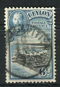 CEYLON; 1935 early GV issue fine used 6c. value, fair Postmark