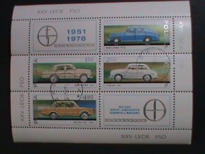 POLAND-1976-SC# 2180-3- 25TH ANNIV: ZERAN AUTOMOBILE FACTORY, WARSAW, CTO-SHEET