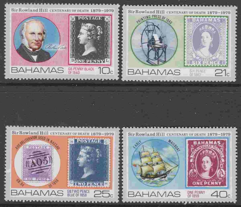 Bahamas #450-53 F-VF Mint NH ** Sir Rowland Hill, Stamp on stamp