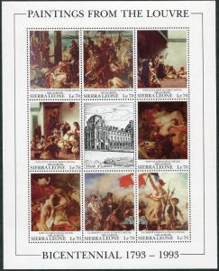 SIERRA LEONE #1615 VF Never Hinged Miniature Sheets - Paintings Louvre Delacroix