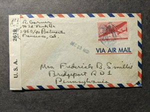 APO 960 HILO, HAWAII 1942 Censored WWII Army Cover 763rd TANK Bn w/ 3 pg letter 