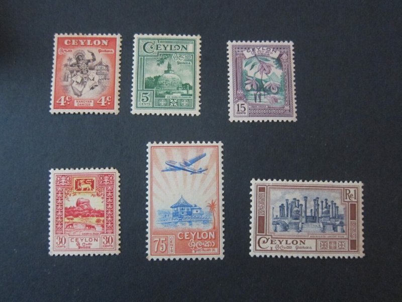 Ceylon 1950 Sc 307-312 set MH