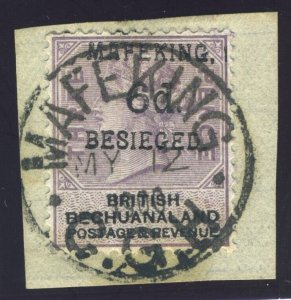 Cape Mafeking 1900 6d on 3d lilac & black (Type 2 surch) VFU. SG 10. Sc 171.