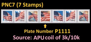 US Old Glory PNC7 APU P1111 (from 3k/10k coil) MNH 2024 after June 21