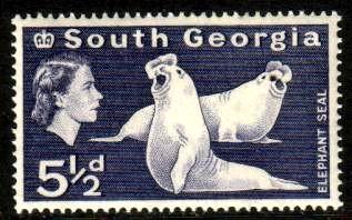 Elephant Seals, South Georgia stamp SC#7 Mint