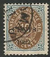 U.S. Scott #28 Danish West Indies Stamp - Used Single