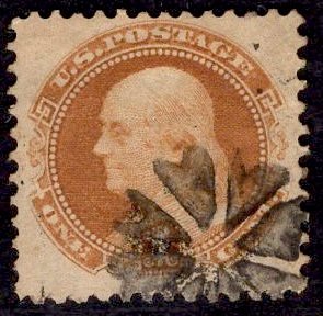 US Stamp #112 1c 1869 Pictorial Used SCV $130. Fantastic Fancy Cancel.