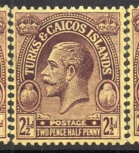 Turks & Caicos Islands 1922 Early Issue Fine Mint hinged Shade of 2.5d. 310182