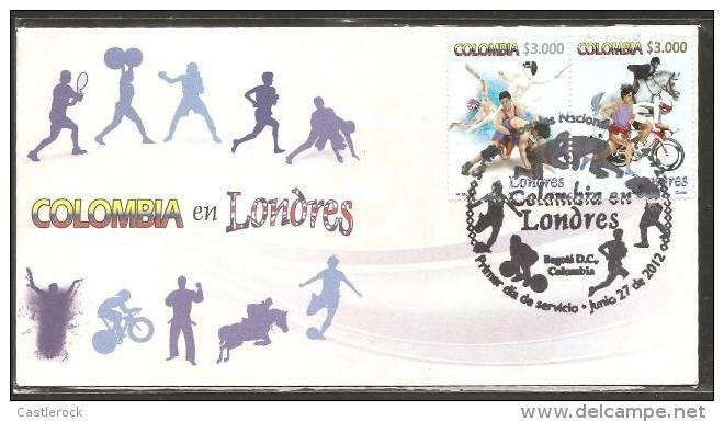 O) 2012 COLOMBIA,LONDON OLYMPIC GAMES, FDC XF.-