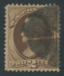 USA 157 - 2 cent Jackson No Grill - Brown Shade - F/VF Used