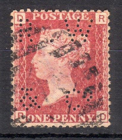 PENNY RED PLATE 112 WITH 'R W & Co' PERFIN