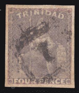 MOMEN: TRINIDAD SG #25 1859 IMPERF USED £325 LOT #66789*