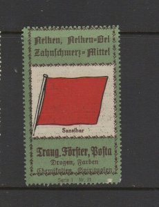 Germany - Flag of Zanzibar, Tonics Company Advertising Stamp - NG