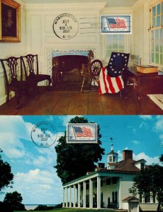 Linn's Weekly SET OF 6 GIANT POSTCARDS 1957 FLAG FDCs Liberty Bell Betsy Ross
