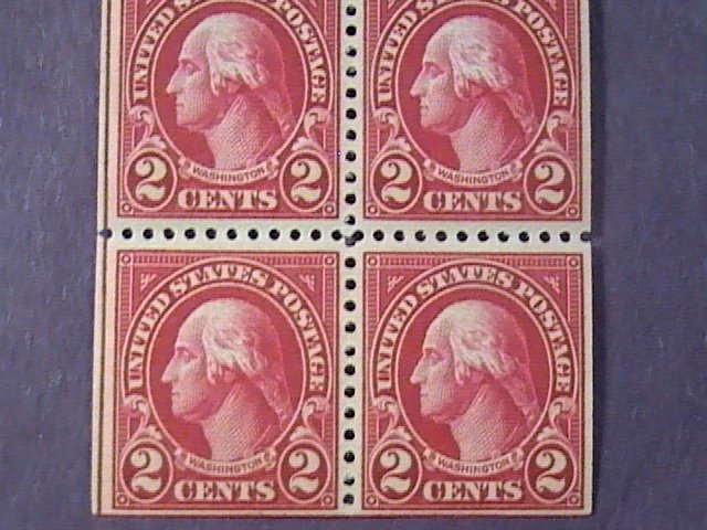 U.S.# 554c-MINT/HINGED-BOOKLET PANE OF 6--CARMINE--WASHINGTON--1923