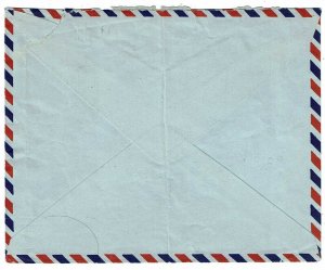 Brunei 1951 Seria Belait cancel on airmail cover to American Consulate Singapore