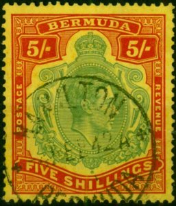 Bermuda 1938 5s Green & Red-Yellow SG118 Fine Used (2)