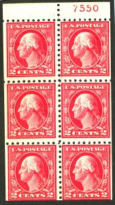 U.S. #425 MINT PL# BLOCK OF 6 OG NH