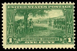 US Sc 617 F/MNH - 1925 1¢ Green - Lexington-Concord Issue