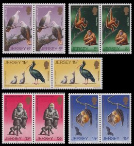 Jersey 217-221 Wild Life III vert pair set (2x5 stamps) MNH 1979