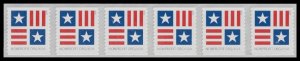 US 5756A Patriotic Block Nonprofit Org 5c coil strip 6 MNH 2023