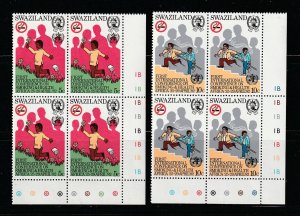 Swaziland 403-404 Blocks Of 4 Set MNH Anti-Smoking