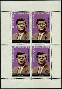 HERRICKSTAMP CENTRAL AFRICAN REPUBLIC Sc.# C24A John F. Kennedy S/S