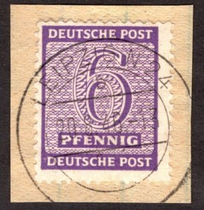 1945, Germany, West Saxony, 6pf, Used, Sc 14N4