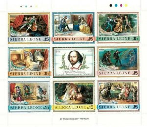 Sierra Leone 1989 - Shakespeare, 425th Birthday - Sheet Of 8v - Scott 1050 - MNH