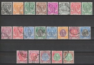 MALAYA/KELANTAN 1951/55 SG 61/81 USED Cat £225