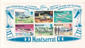 LI07 Montserrat 1971 The 14th Anniversary of the Inauguration of LIAT mini sheet