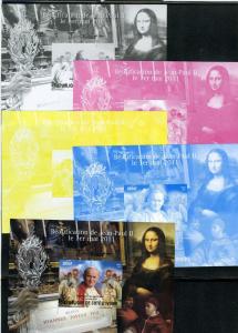 Pope John Paul II MONA LISA (4) Color proofs+original Mint (NH)