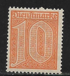 Deutsches Reich (1920-21) - Scott #O3 10pf Orange F VF - Unused (MH)