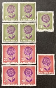Germany 1964 #897-8, Europa, Wholesale Lot of 5, MNH, CV $2.50