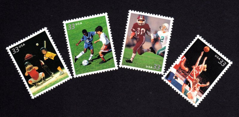 3399-3402  Youth Team Sports SINGLES  MNH