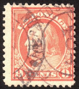 1917, US 9c, Franklin, Used, Sc 509