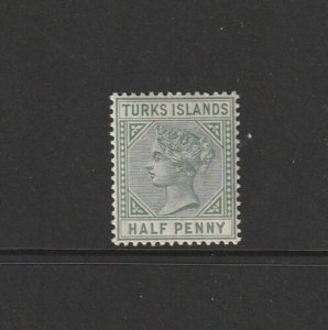 Turks Islands 1882/5 Crown CA 1/2 Pale Green Fresh LMM SG 53a 