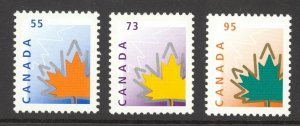 Canada Sc# 1684-1686 MNH 1998 55c-95c Stylized Maple Leaf