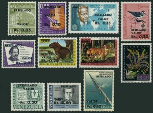 Venezuela 865-875,MNH. Issues 1958-1964 surcharged RESELLANO VALOR BS ...